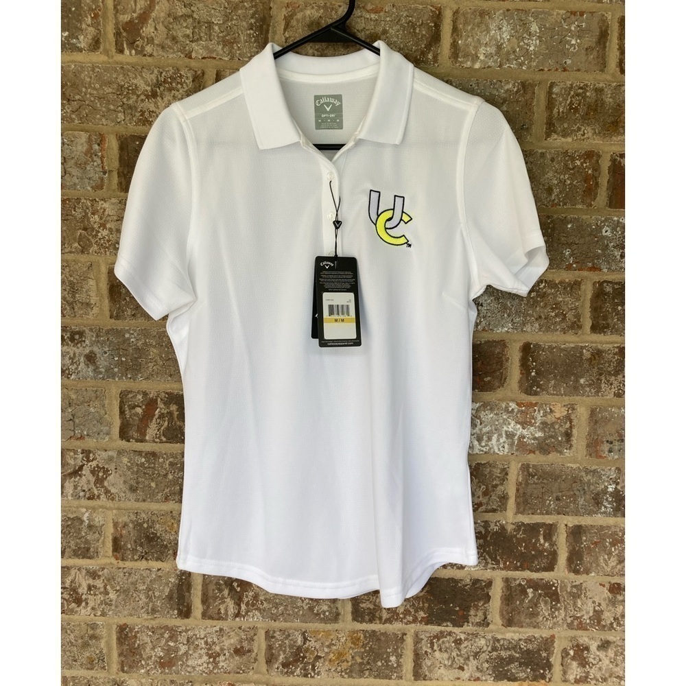 NEW Callaway Opti Dri Golf Polo Shirt Womens Size M White Short Sleeve UC